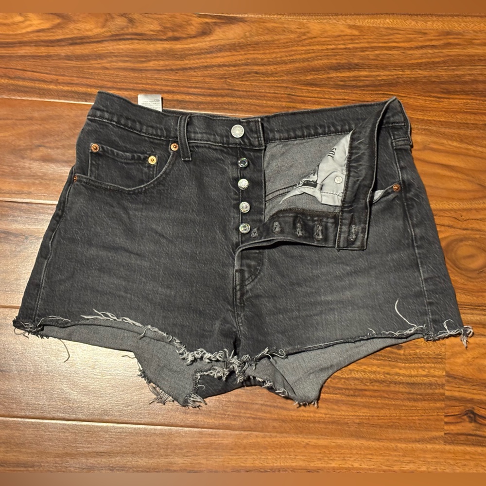 Levi’s 501 black denim shorts